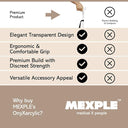 MEXPLE OnyXarcylic Premium Transparent Walking Cane - Mexple