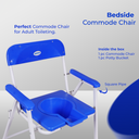 Commode Chair - Foldable, Portable Toilet Chair for Adults