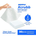Xcrubb Disposable Rinse-Free Bathing Sponges, 30pcs