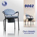 9062 Premium Commode Chair with Fixed Armrest - Mexple
