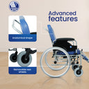 9300 Reclining Wheelchair with Attached Commode - Mexple