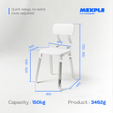 Xosmos Signature Shower Stool with Backrest (HL-7202-2)