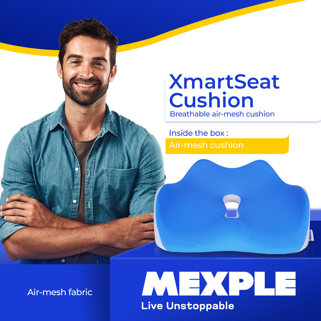 MEXPLE XmartSeat Best Tailbone Relief Cushion for Back Hip Pain