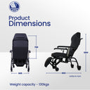 Normandie Geriatric Chair with Wheels & Reclinable Backrest - Mexple