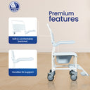 Pluo Premium Shower Commode Wheelchair - Mexple