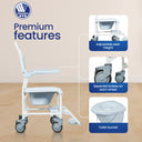 Pluo Premium Shower Commode Wheelchair - Mexple